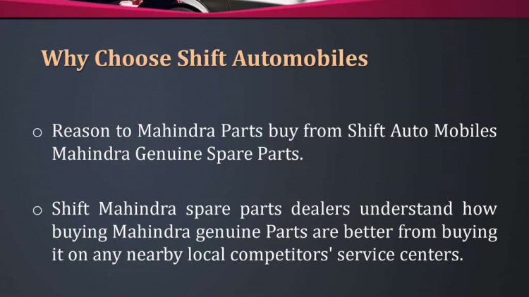 Mahindra Car Spare Parts Online– Shiftautomobiles.com 